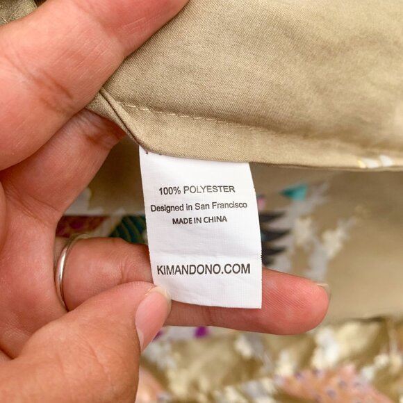 Peacock Kimono Bat Wing Sleeves Golden Beige Orchids Floral No Belt Size XL - Picture 7 of 12